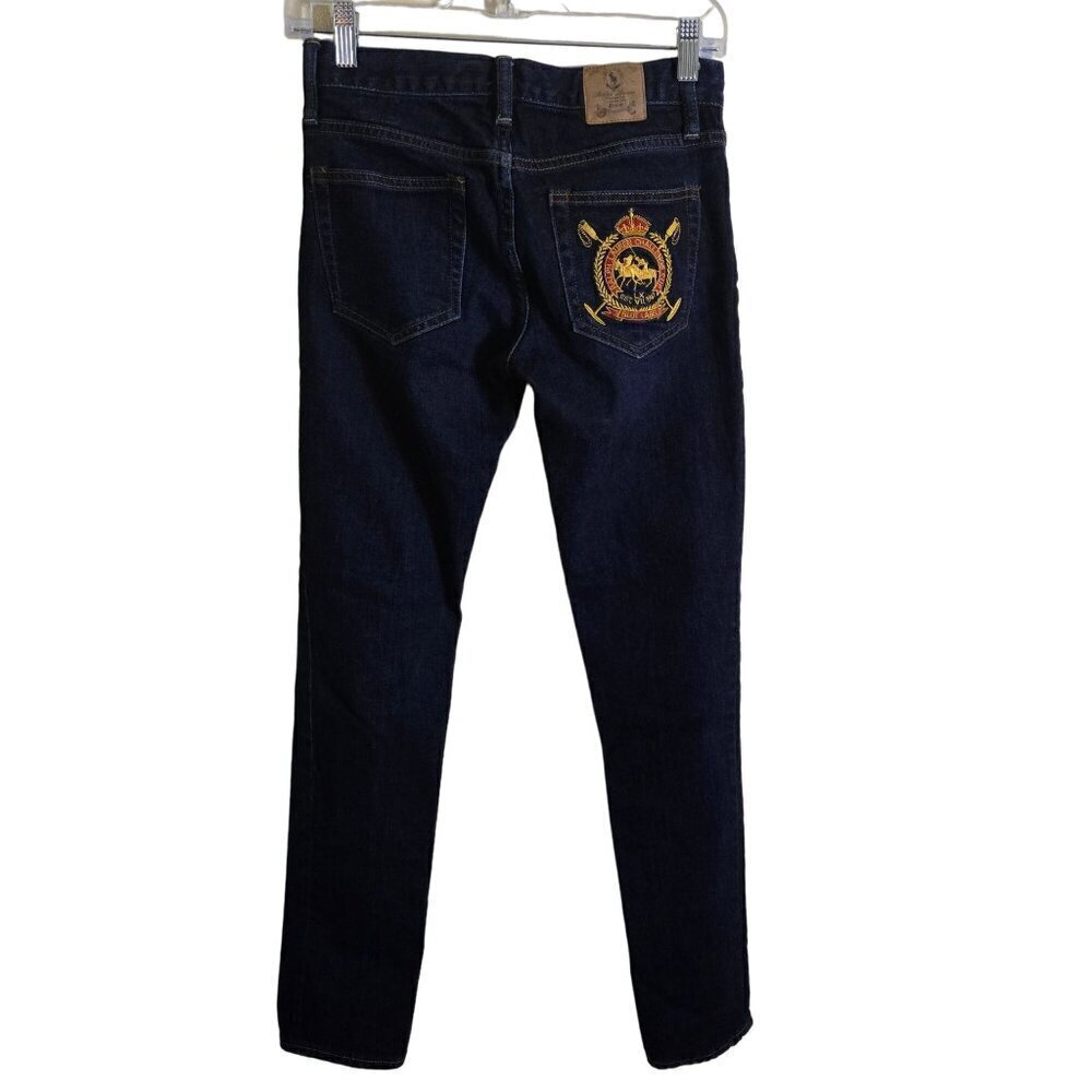 Ralph Lauren Sport Vintage Thompson 650 Logo Patched Dark Wash Jeans Size 26
